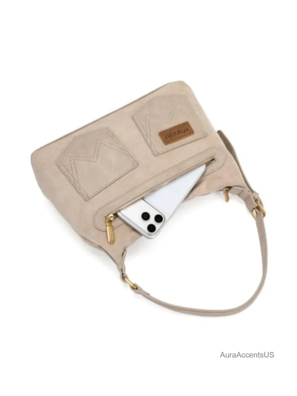 Faux Suede Slouchy Hobo Bag Crossbody Purse Women